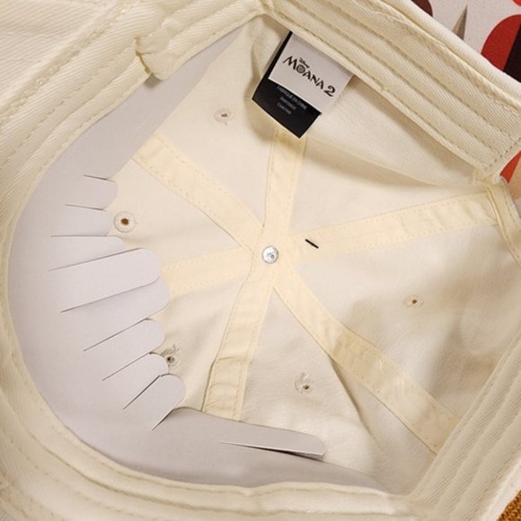 Disney Moana 2 Pua Chenille Embroidered White Dad Hat Baseball Cap NEW - Picture 11 of 12